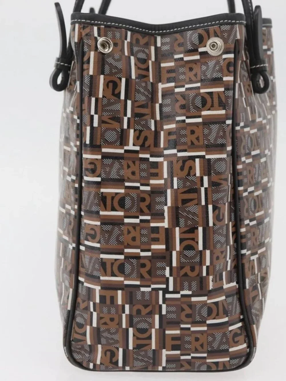 Salvatore Ferragamo Tote Bag PVC Brown Auth BA11865